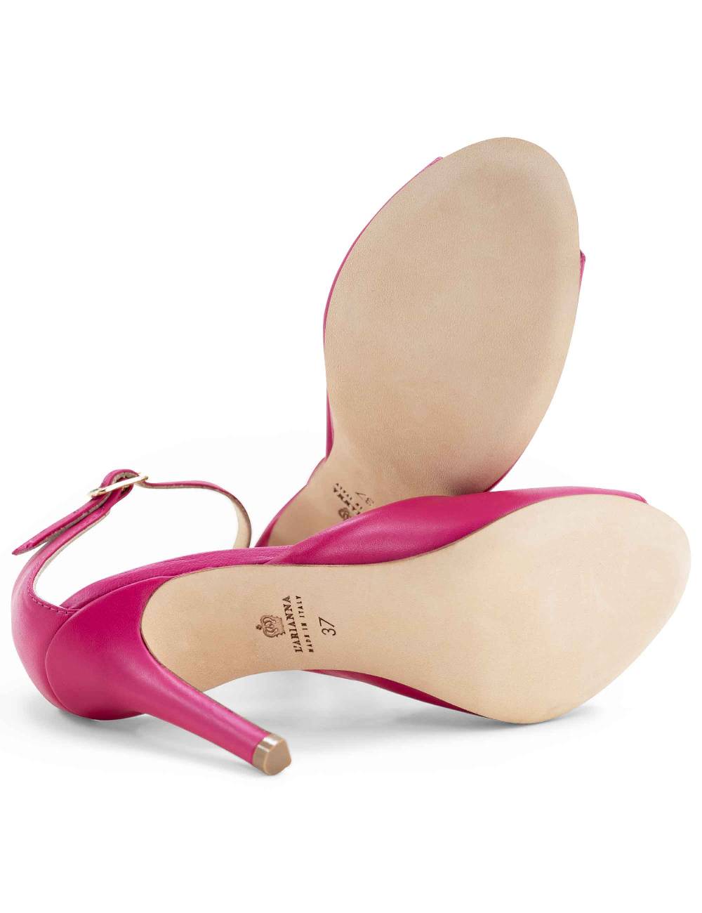 L'ARIANNA Sandali DS1518 donna in pelle fucsia con tacco alto e cinturino alla caviglia L'Arianna Sconto