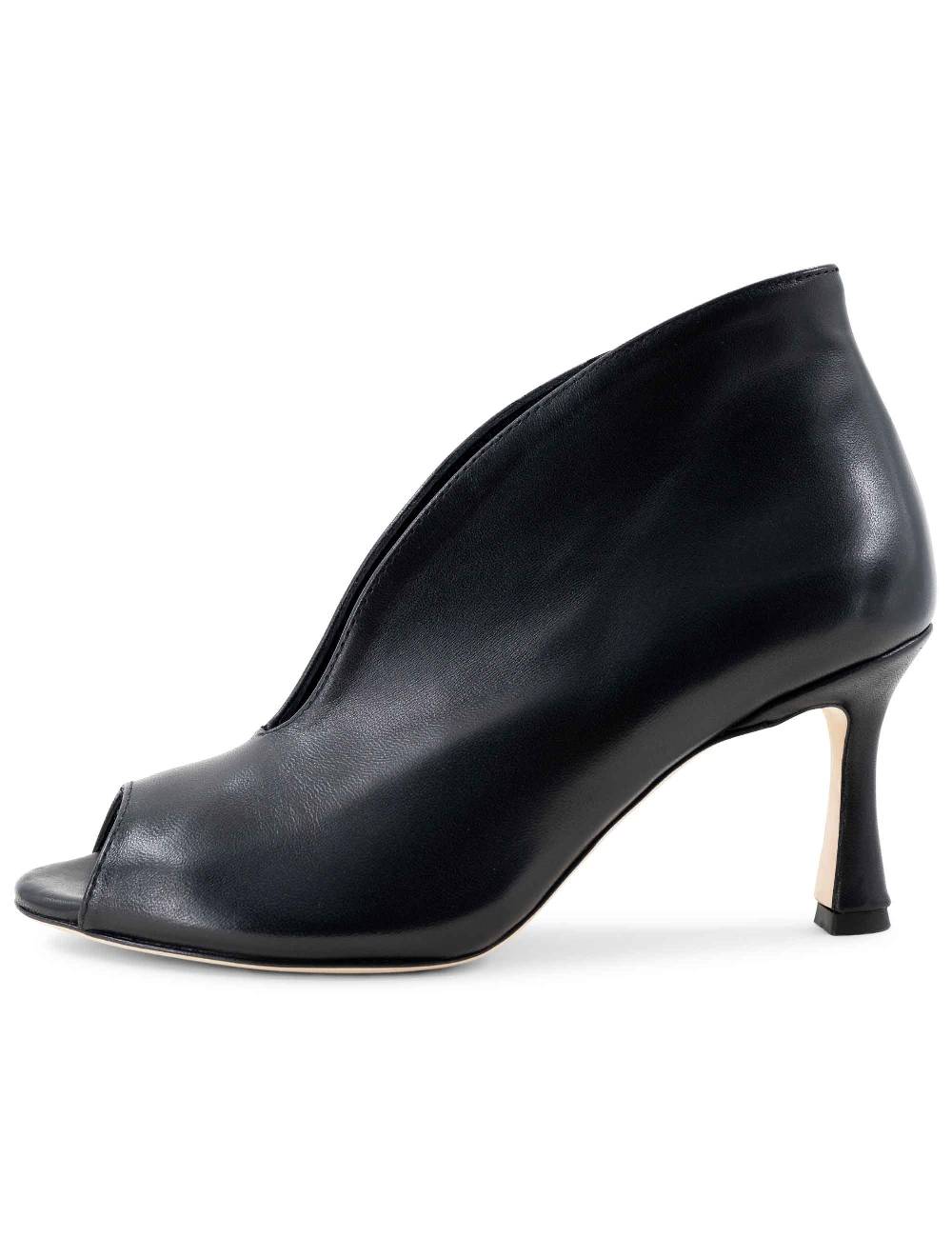 L'ARIANNA tronchetti sp8004 open toe donna in pelle nera con tacco alto Offerte