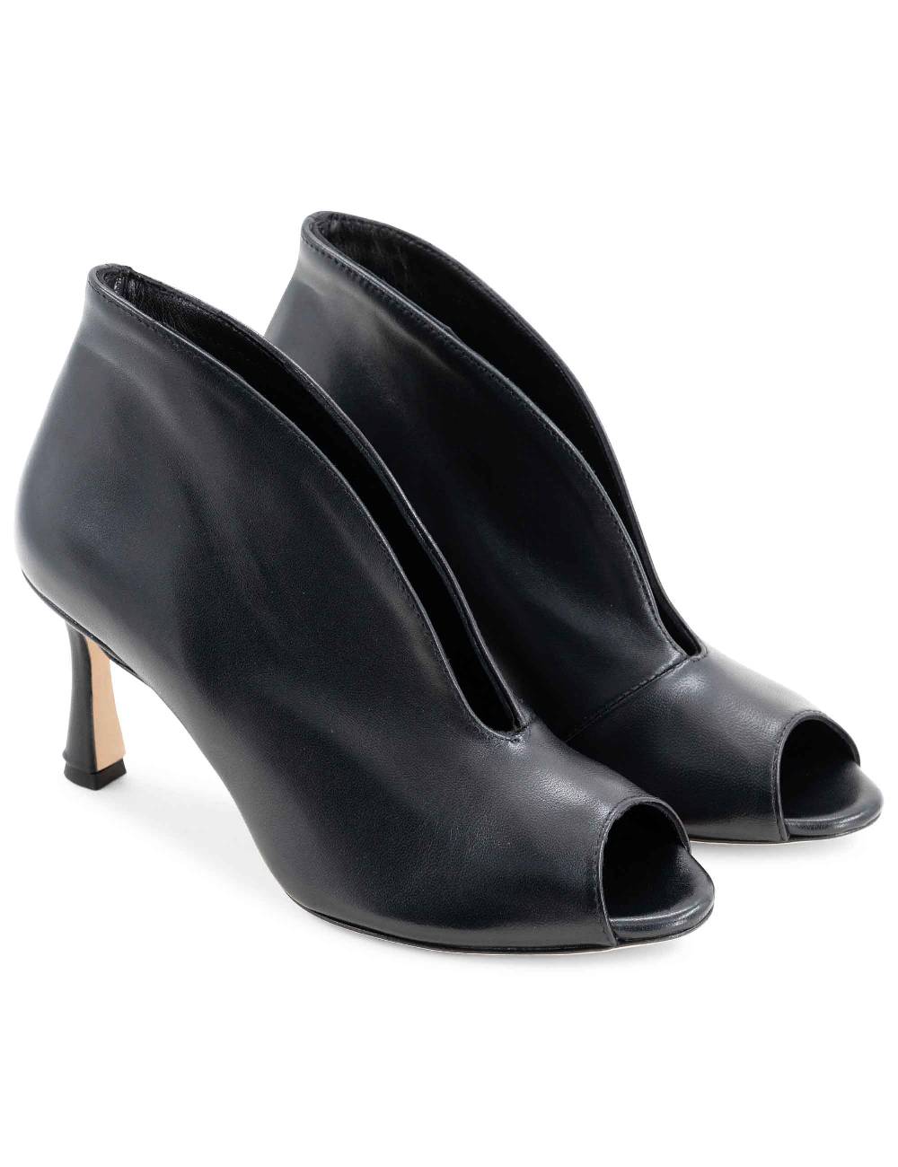L'ARIANNA tronchetti sp8004 open toe donna in pelle nera con tacco alto Offerte