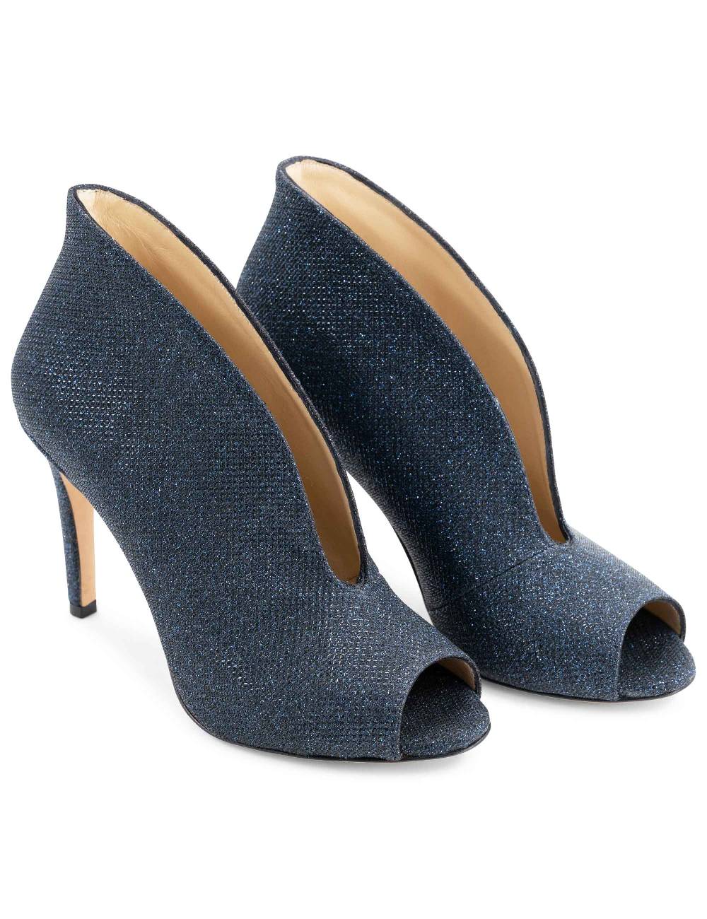 L'ARIANNA tronchetto sp8004 open toe donna intessuto luminor blu con tacco alto Hotsell