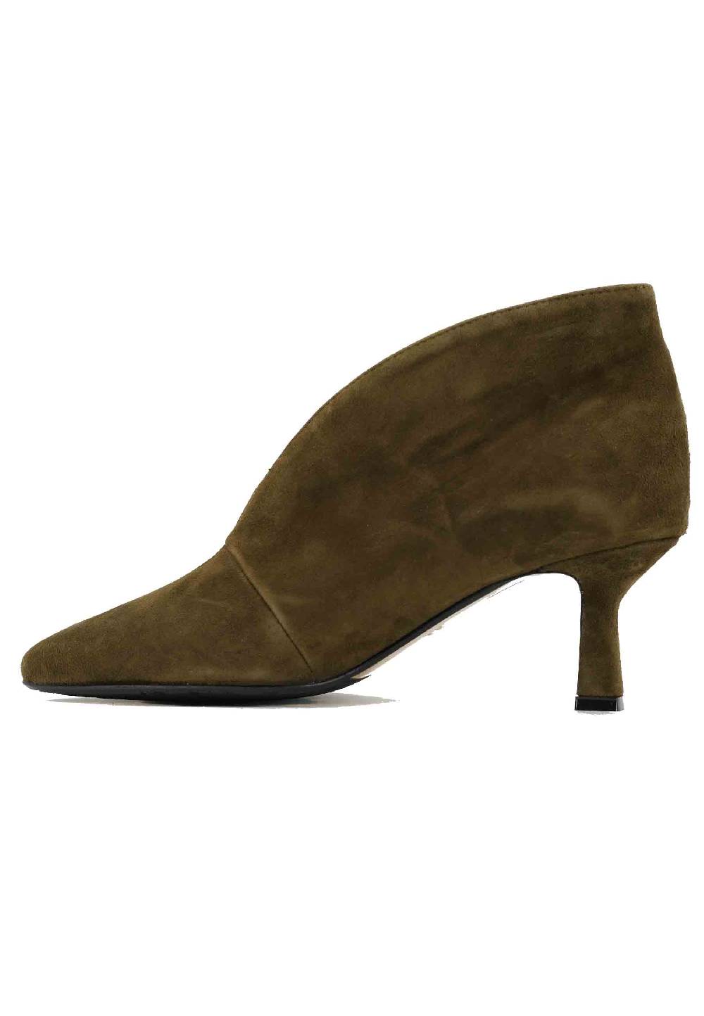 L'ARIANNA Stivaletti TR8006/RT Ankle boot in camoscio verde con tacco basso Acquista Ora