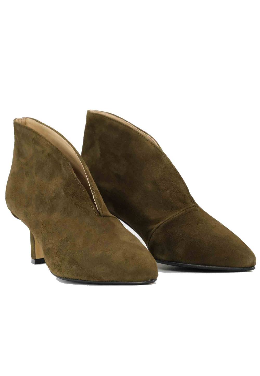 L'ARIANNA Stivaletti TR8006/RT Ankle boot in camoscio verde con tacco basso Acquista Ora