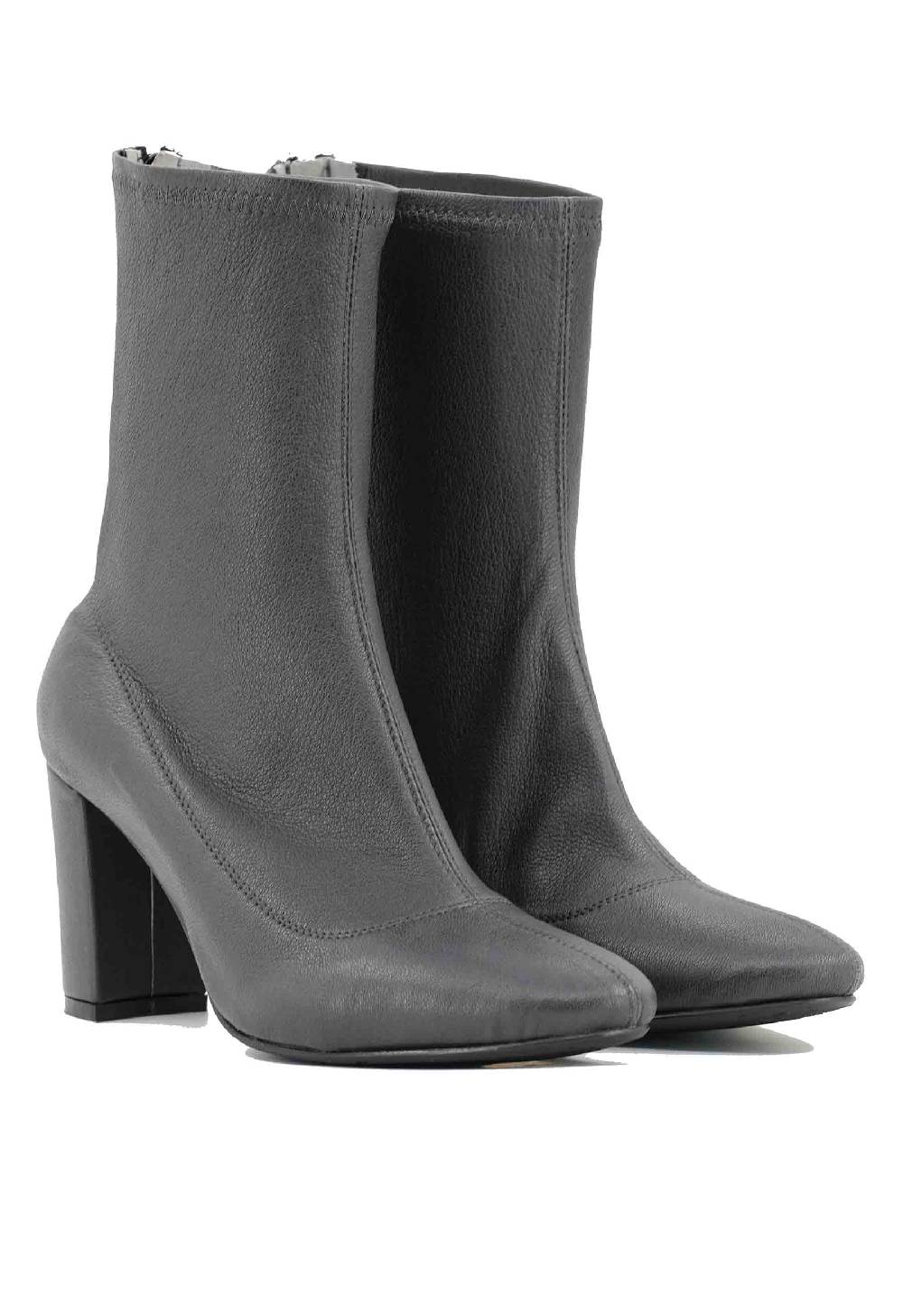 L'ARIANNA Stivaletti EL3002 in elasticizzato grigio con tacco alto Consegna Veloce