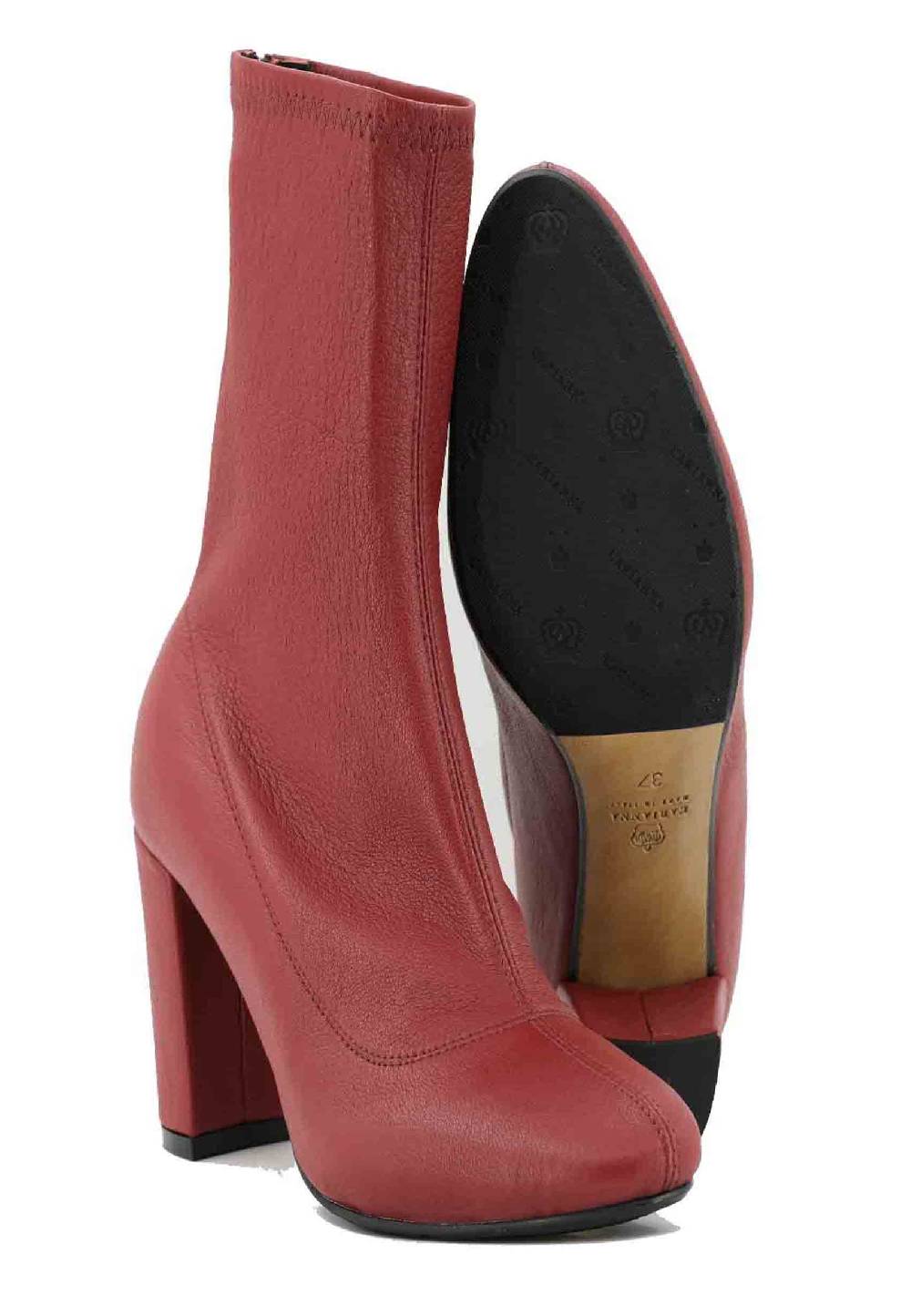 L'ARIANNA Stivaletti EL3002 in elasticizzato rosso con tacco alto Fino Al -60%