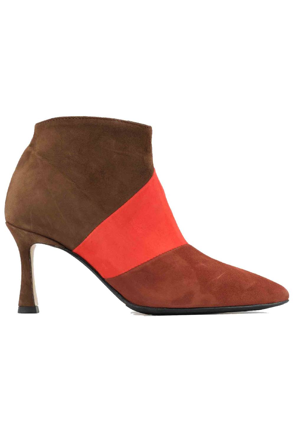 L'ARIANNA Stivaletti TR1672/RT in camoscio mattone con tacco alto Shopping Online