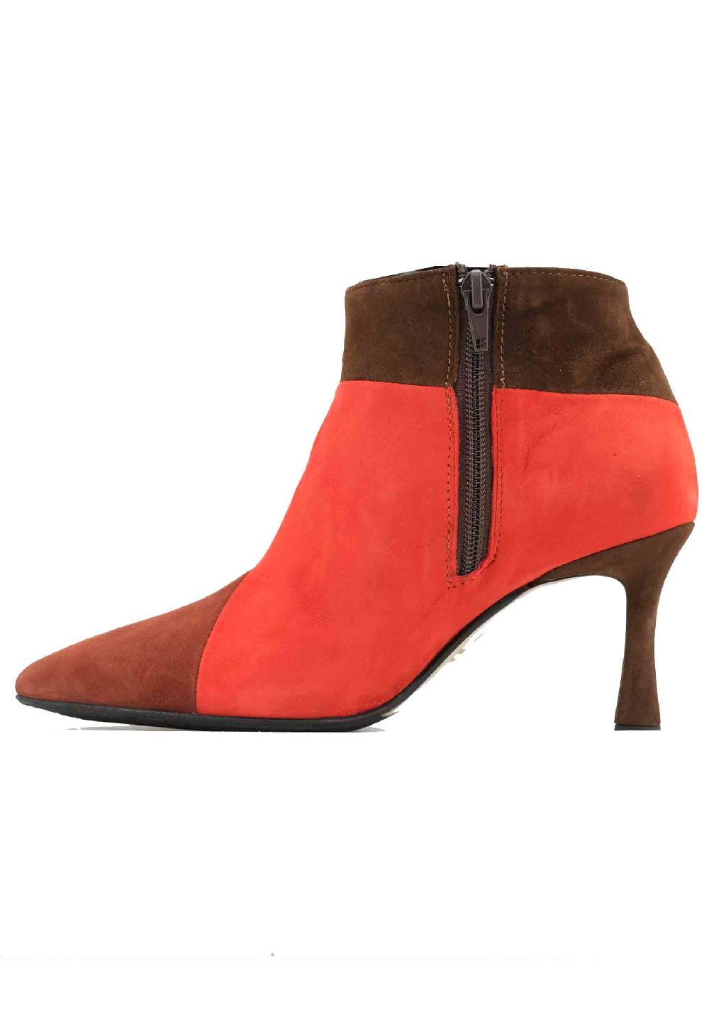 L'ARIANNA Stivaletti TR1672/RT in camoscio mattone con tacco alto Shopping Online