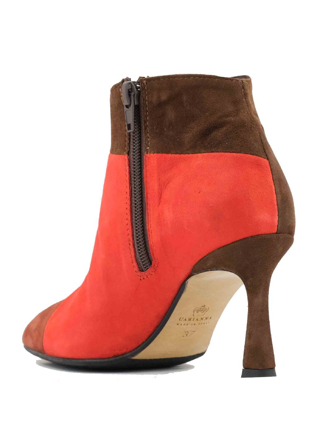 L'ARIANNA Stivaletti TR1672/RT in camoscio mattone con tacco alto Shopping Online