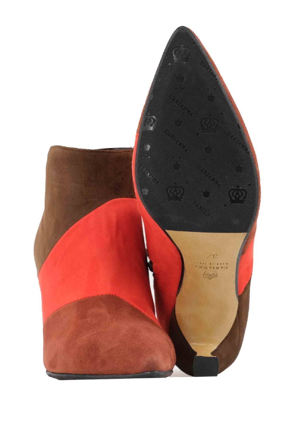 L'ARIANNA Stivaletti TR1672/RT in camoscio mattone con tacco alto Shopping Online