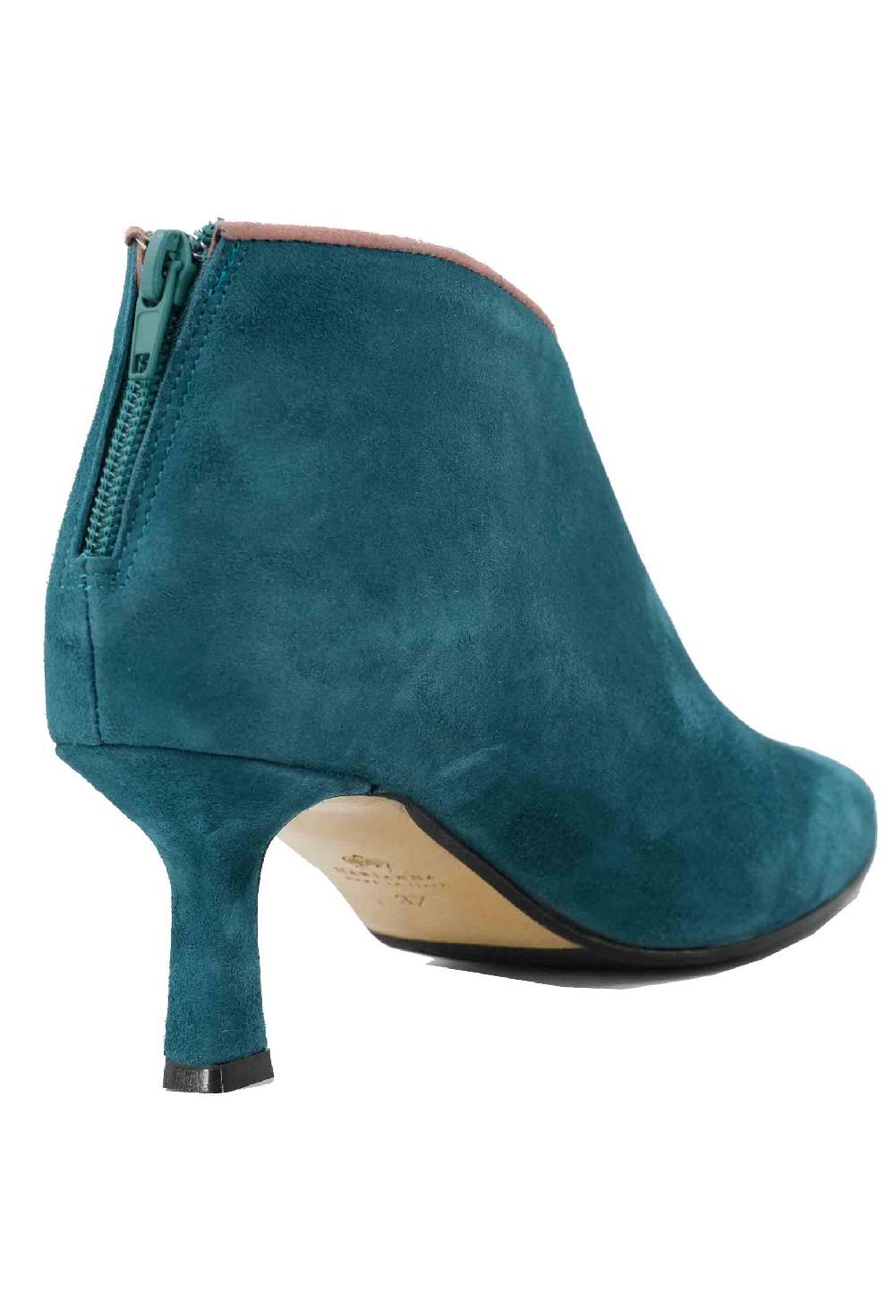 L'ARIANNA Stivaletti TR1662/RT in camoscio blu oceano con zip posteriore Presa