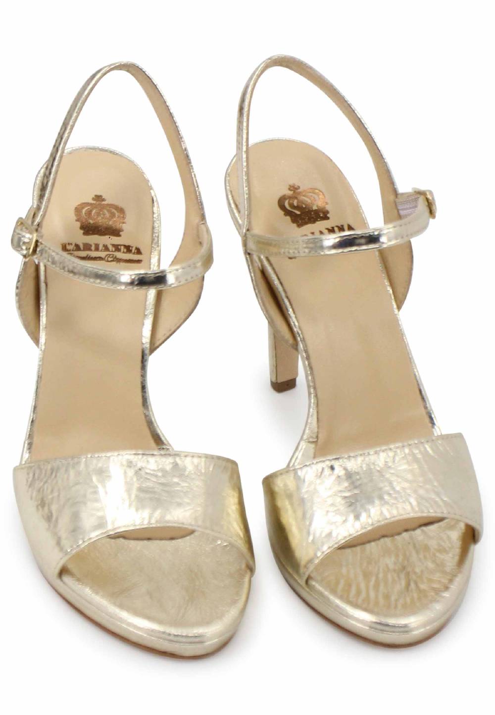L'ARIANNA Sandali DS7055 donna in pelle oro con tacco alto a spillo I Più Venduti