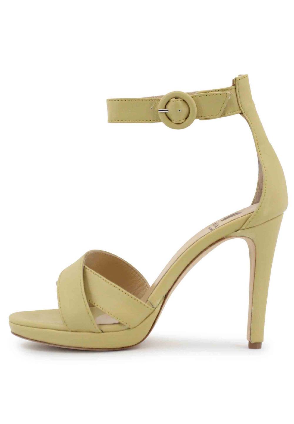 L'ARIANNA Sandali DS1507 donna in pelle verde con tacco alto e cinturino alla caviglia Negozi Online