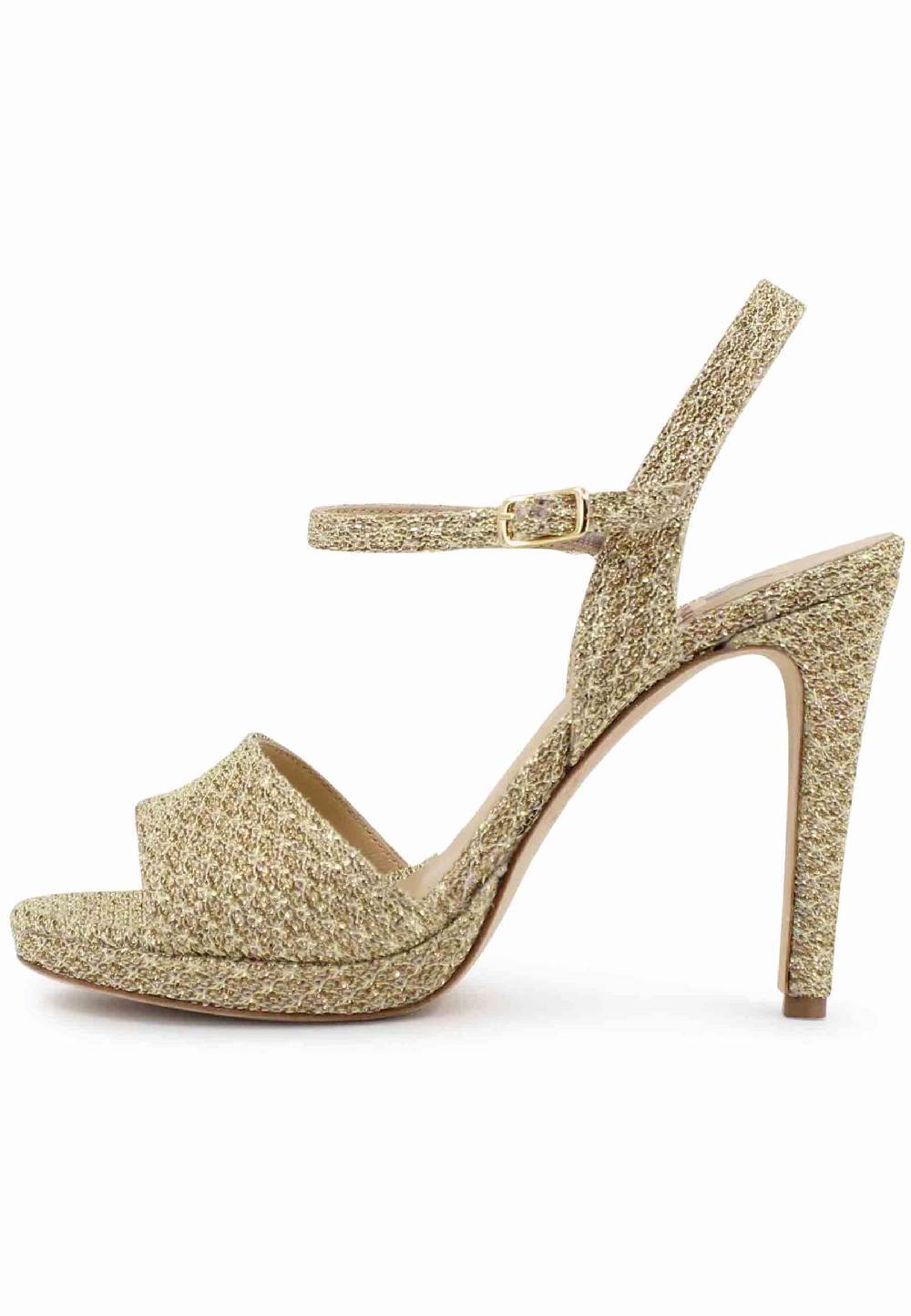 L'ARIANNA Sandali DS7055 donna in tessuto oro con tacco alto a spillo Fino Al -60%