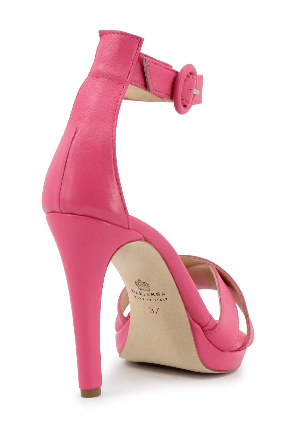 L'ARIANNA Sandali DS1507 donna in pelle rosa con tacco alto e cinturino alla caviglia Affare Del Giorno