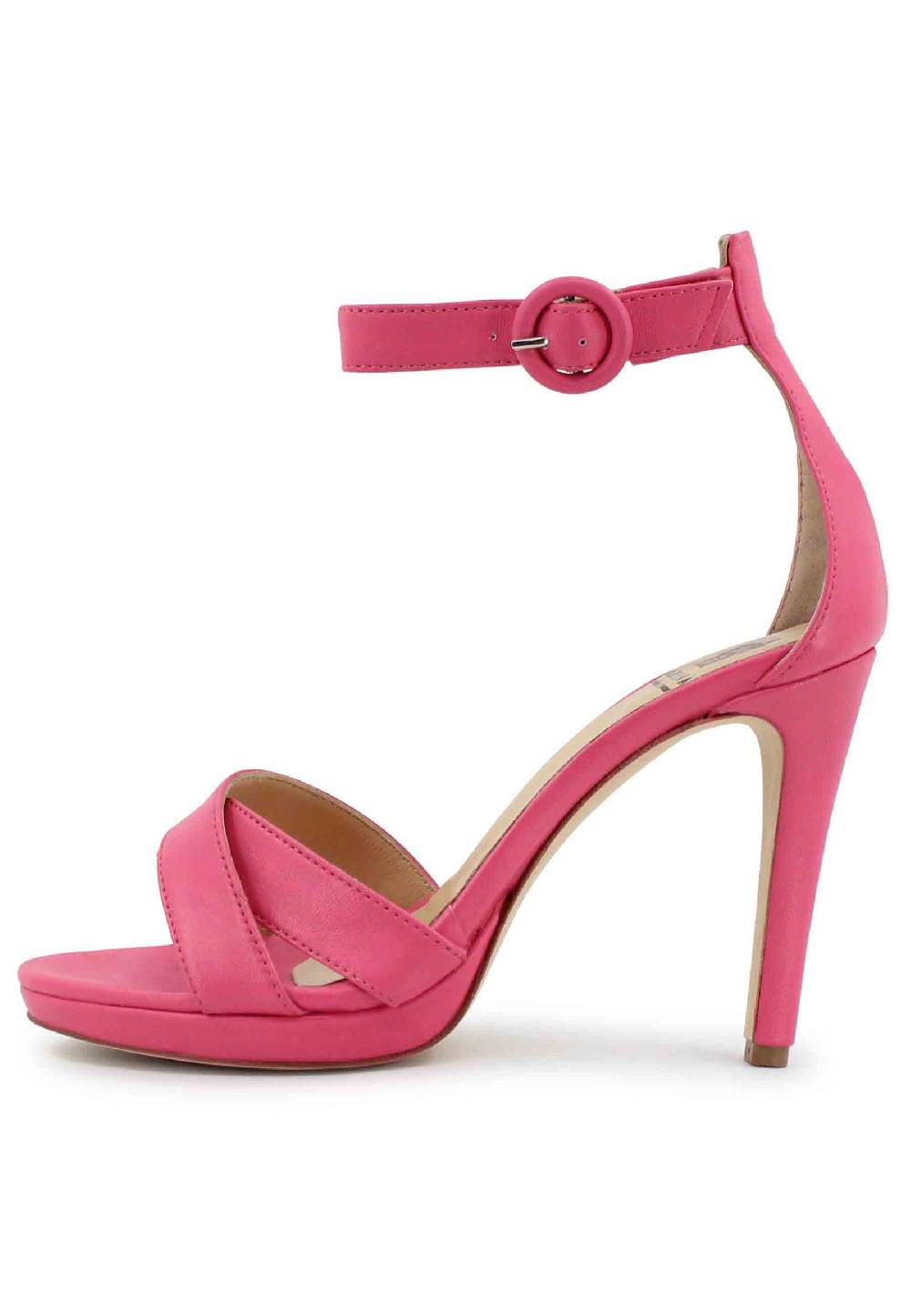 L'ARIANNA Sandali DS1507 donna in pelle rosa con tacco alto e cinturino alla caviglia Affare Del Giorno