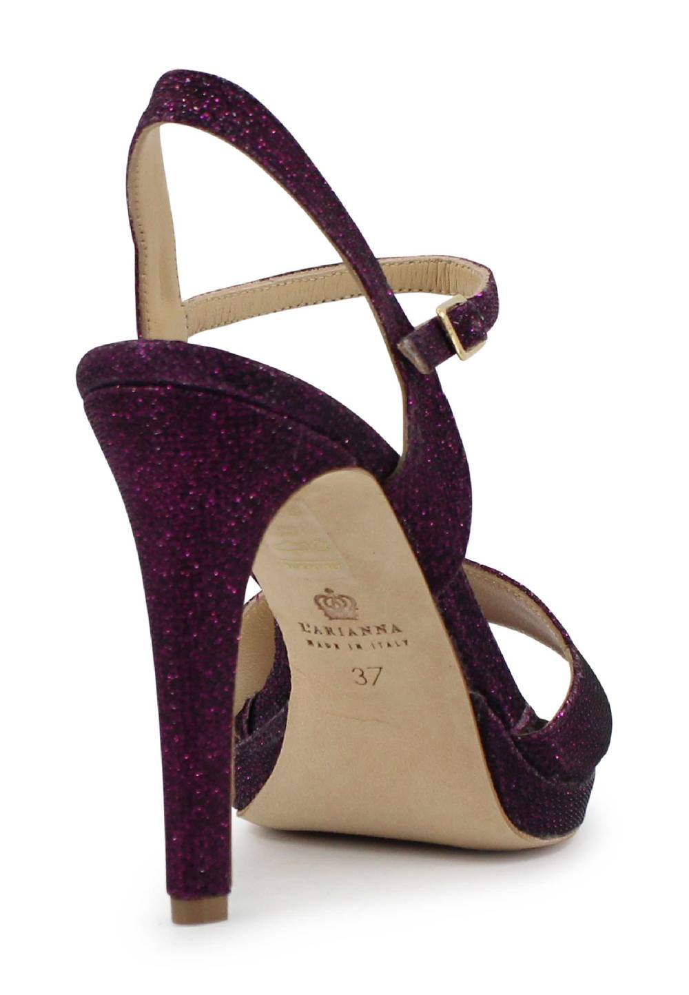 L'ARIANNA Sandali DS7055 donna in glitter viola con tacco alto a spillo Prezzo Ridotto