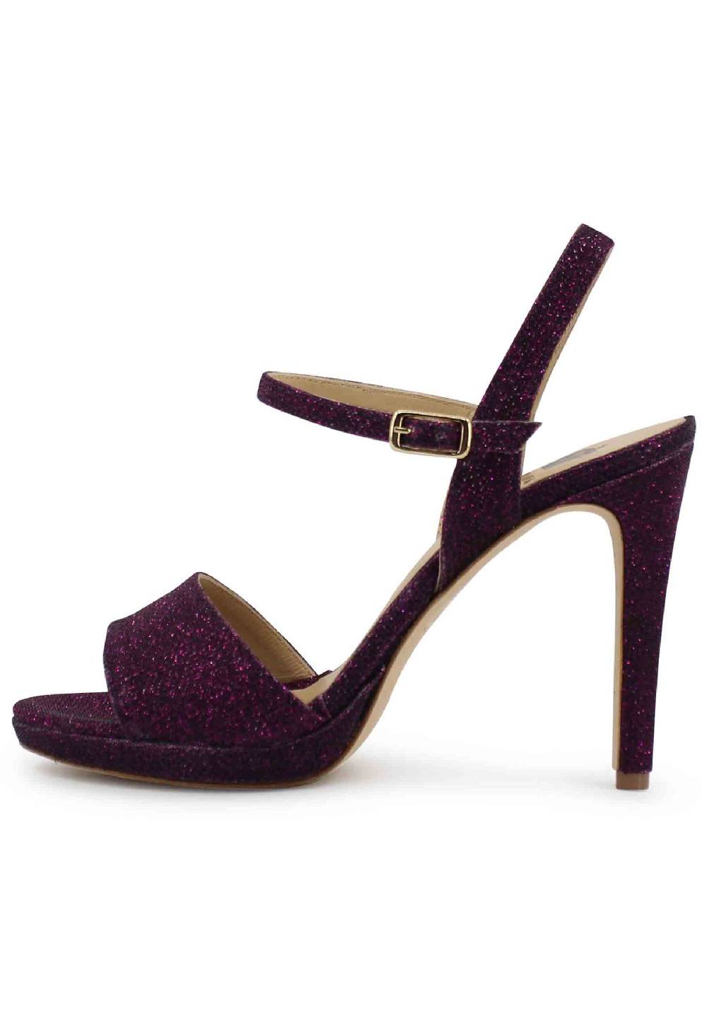 L'ARIANNA Sandali DS7055 donna in glitter viola con tacco alto a spillo Prezzo Ridotto