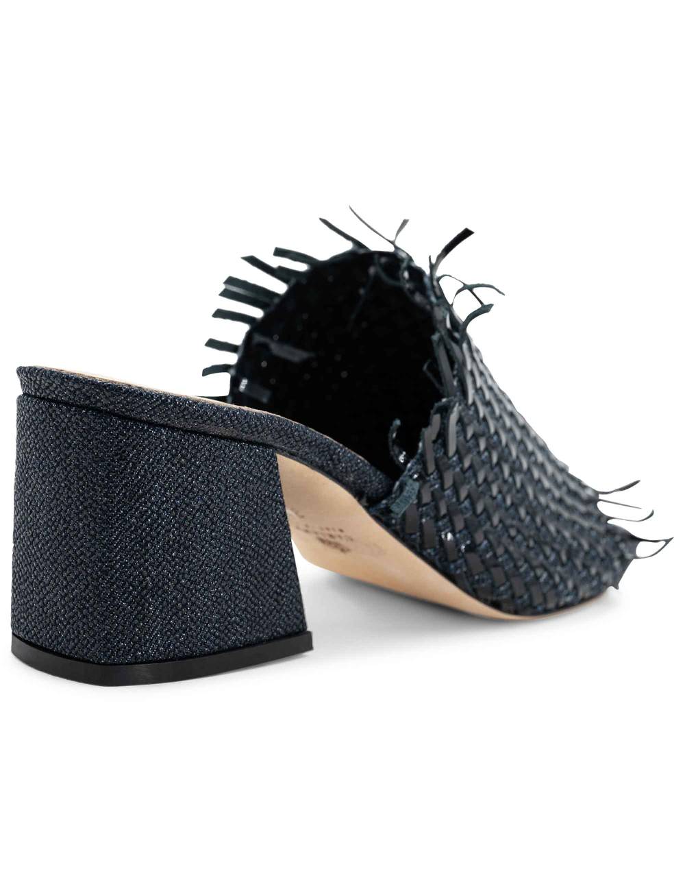 L'ARIANNA Sandali cb1260/g donna in pelle intrecciata in tessuto zena dark con punta quadra L'Arianna Sconto