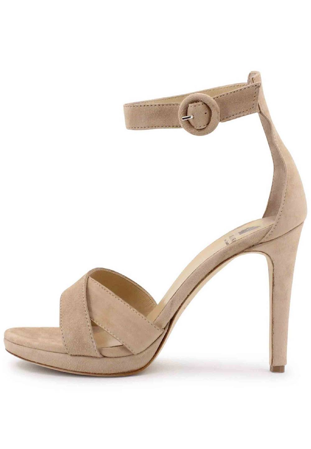 L'ARIANNA Sandali DS1507 donna in camoscio nude con tacco alto e cinturino alla caviglia In Vendita