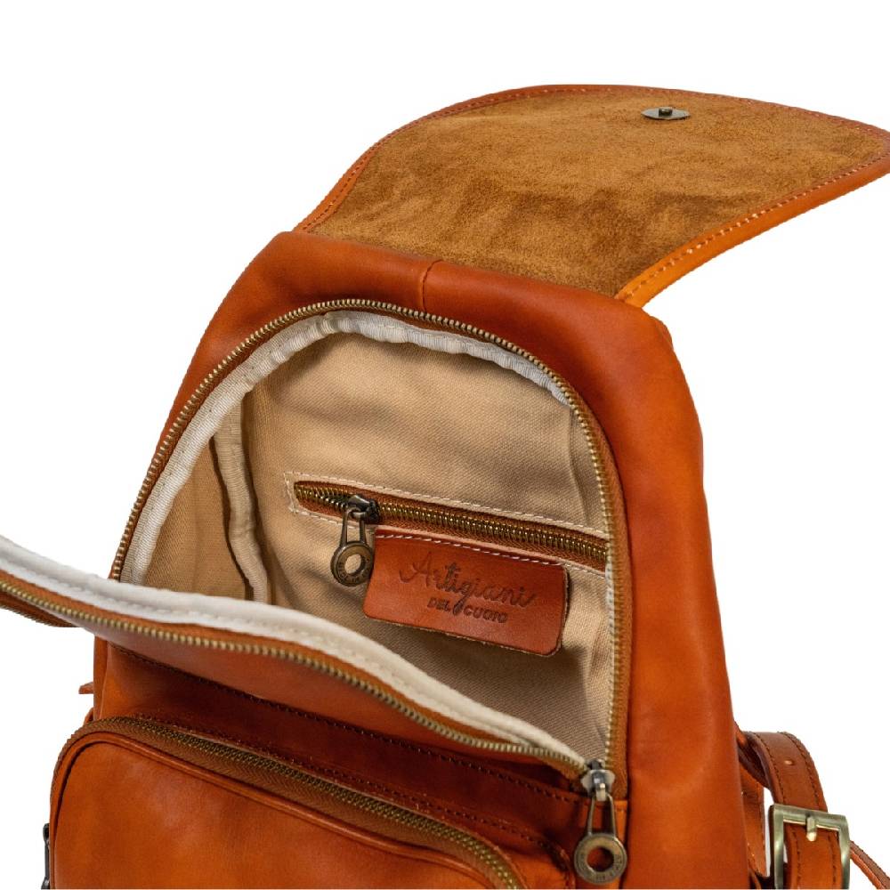 Lartigiano Del Cuoio Zaino donna in pelle di vitello 100% Handmade in Italy Presa