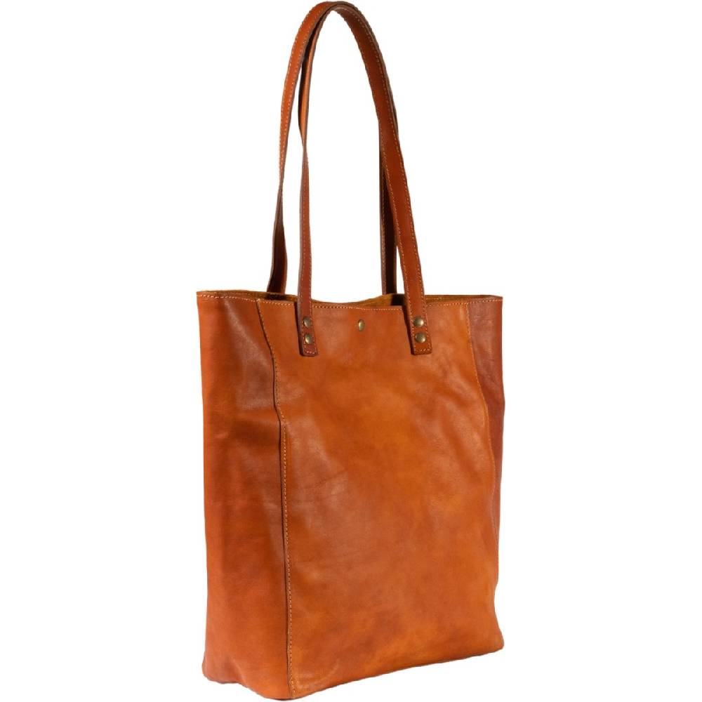 Lartigiano Del Cuoio Shopping bag in pelle color cuoio realizzata a mano in Toscana Offerta