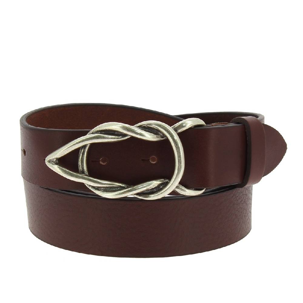 Lartigiano Del Cuoio Cintura in pelle di toro testa di moro con fibbia casual in metallo Vendite Flash