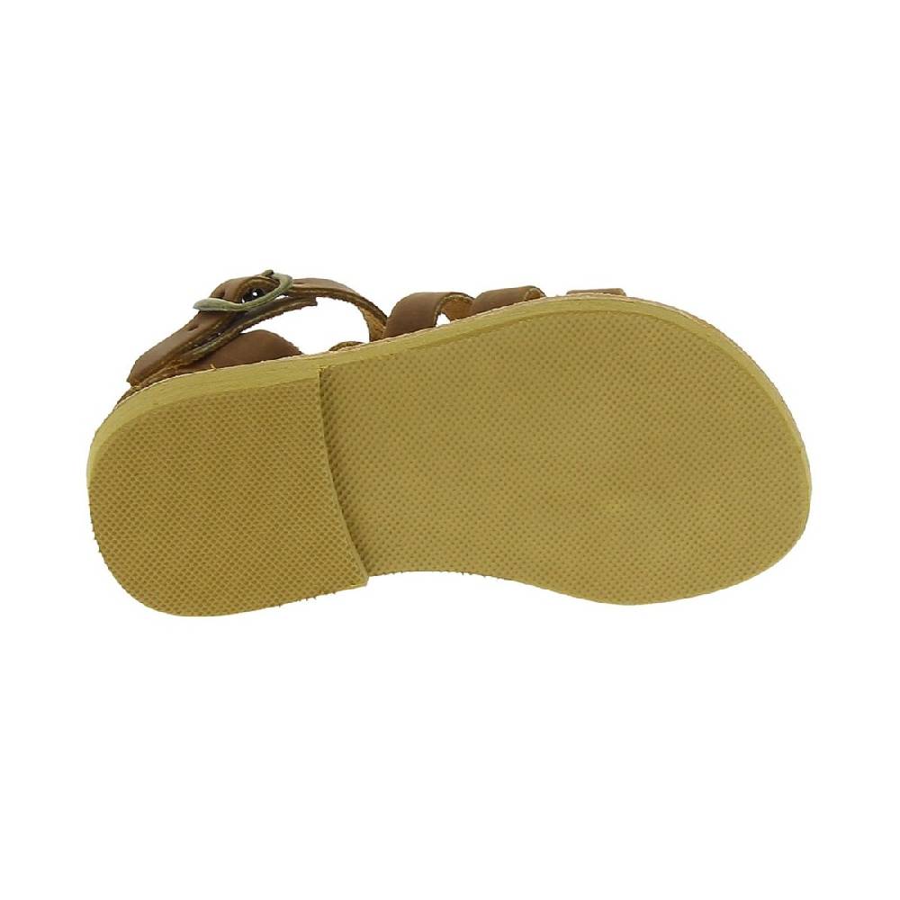 Lartigiano Del Cuoio Sandali gladiatore da bambino in pelle nubuck marrone chiusura con fibbia Moda