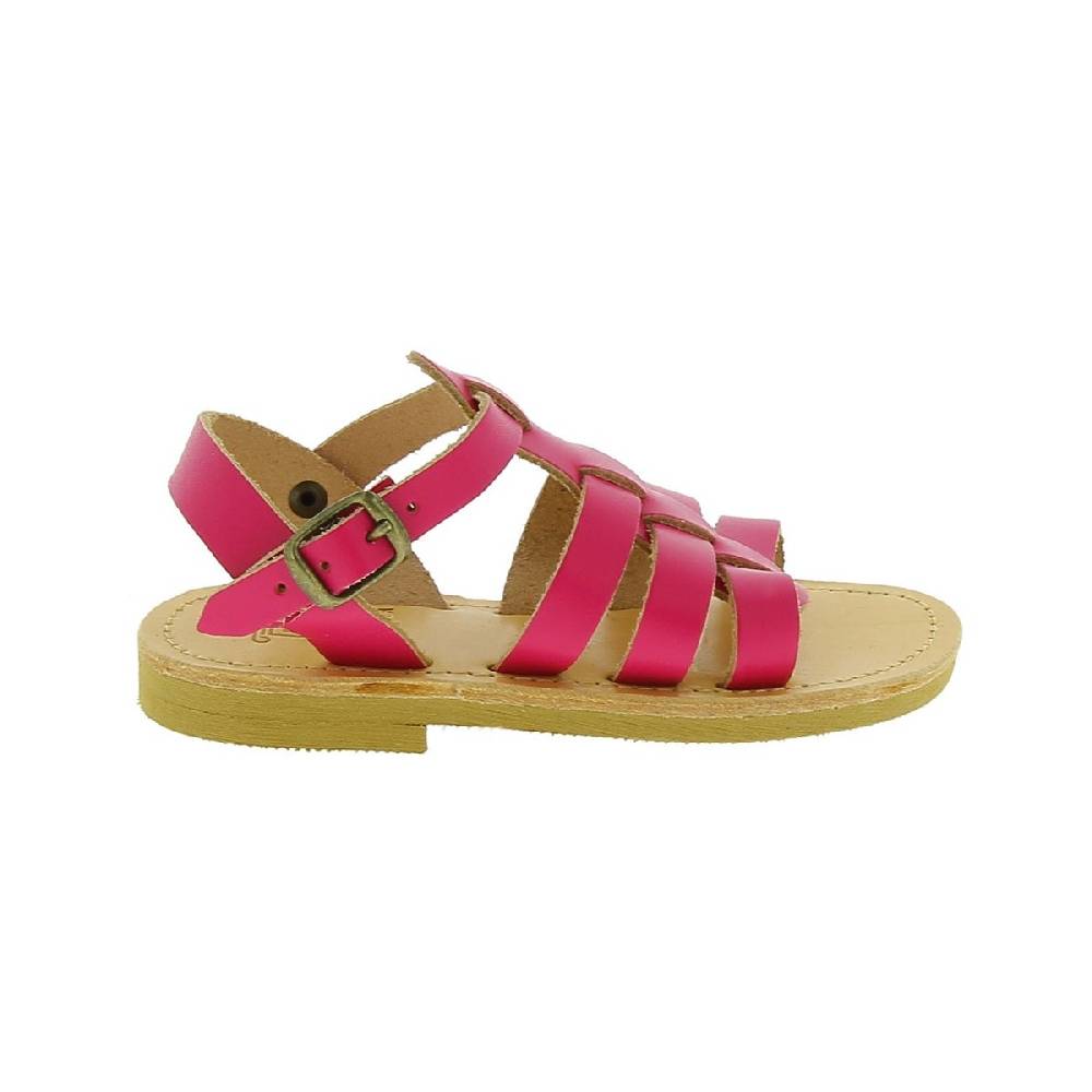 Lartigiano Del Cuoio Sandali gladiatore da bambina in pelle di vitello fucsia chiusura con fibbia 2025