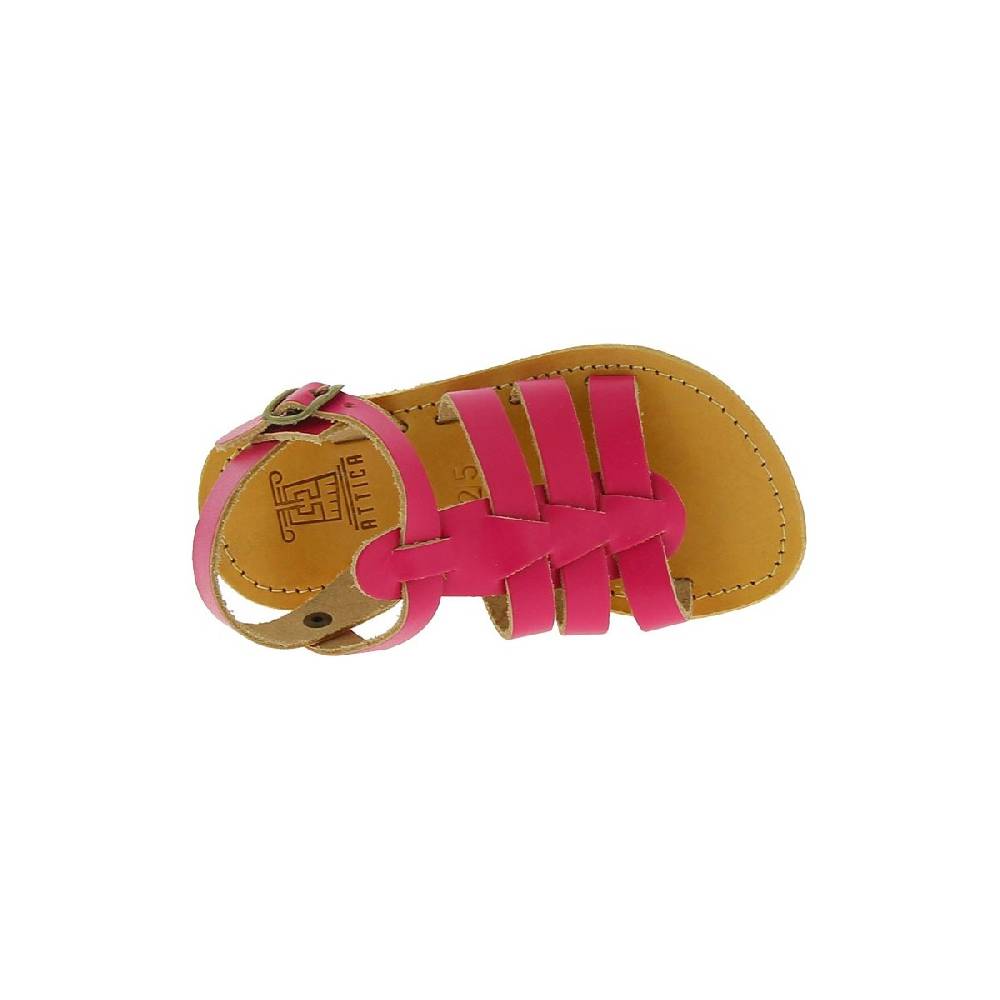 Lartigiano Del Cuoio Sandali gladiatore da bambina in pelle di vitello fucsia chiusura con fibbia 2025