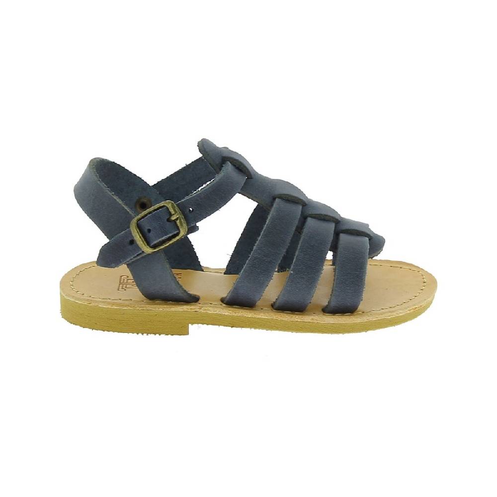 Lartigiano Del Cuoio Sandalo da bambino in morbida pelle nubuck blu chiusura con fibbia 2025