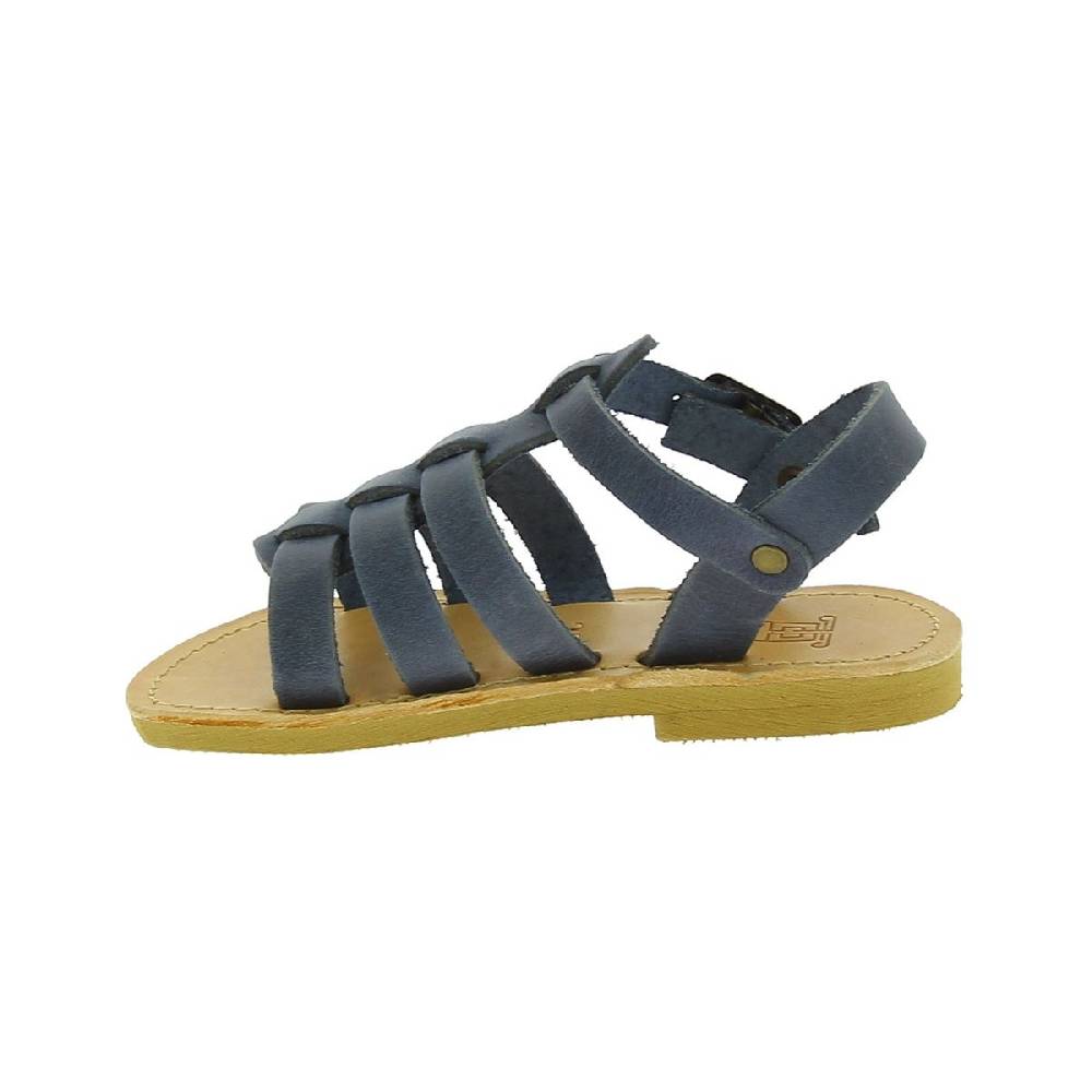 Lartigiano Del Cuoio Sandalo da bambino in morbida pelle nubuck blu chiusura con fibbia 2025