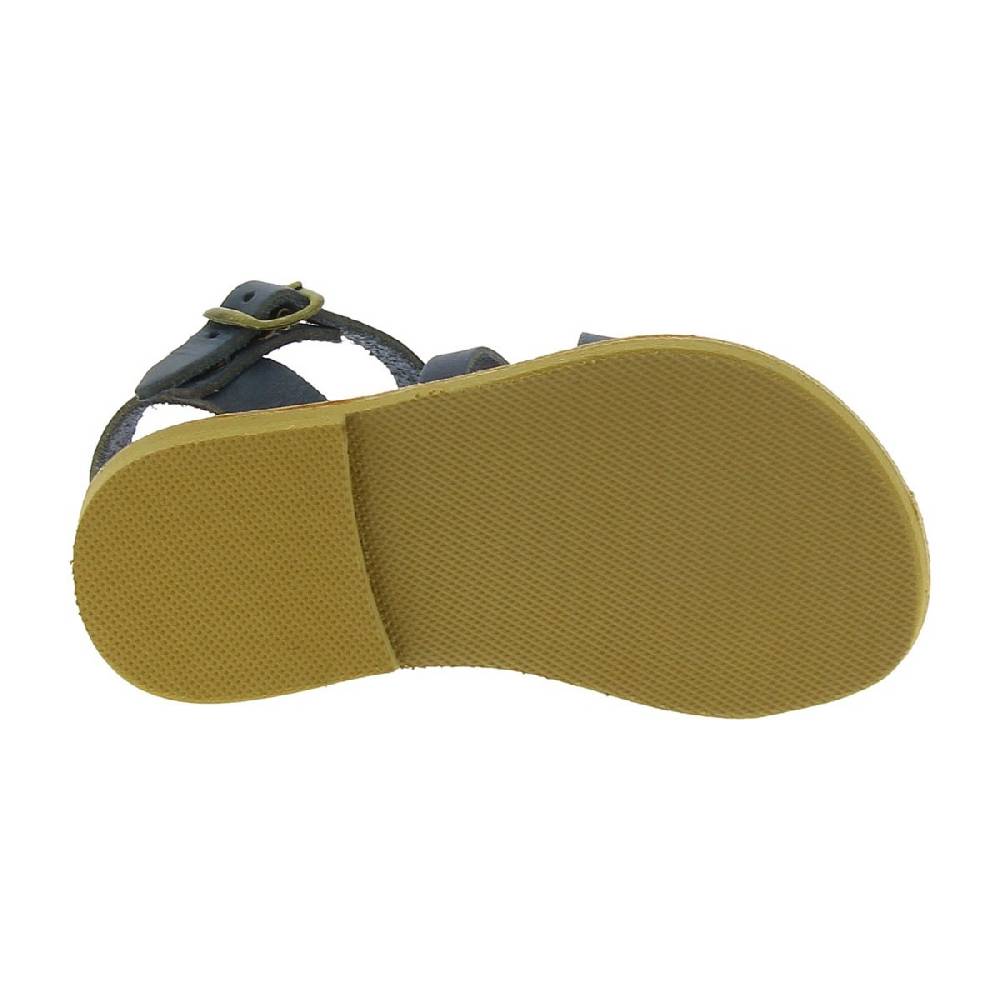 Lartigiano Del Cuoio Sandali intrecciati gladiatore da bambino in pelle nubuck blu chiusura con fibbia Nuovo