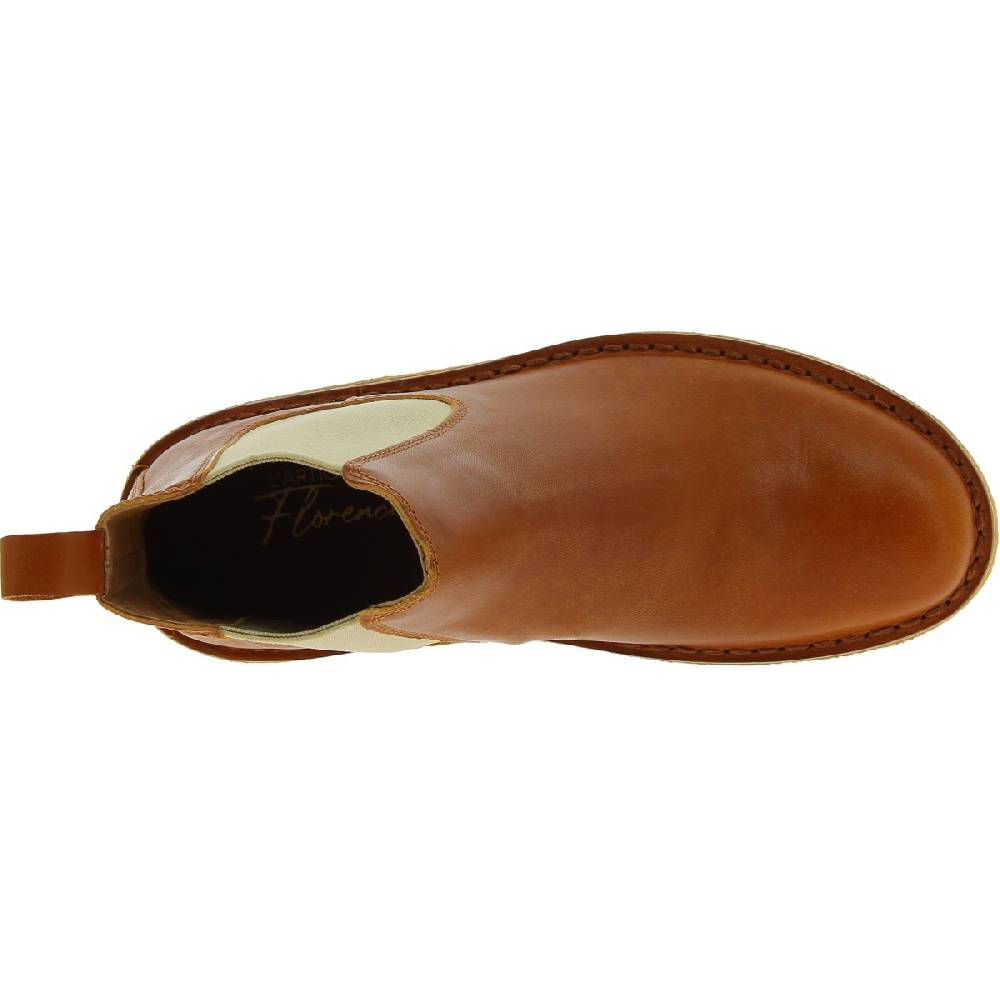 Lartigiano Del Cuoio Stivaletti chelsea donna in pelle marrone e suola in para artigianali Soddisfazione Garantita