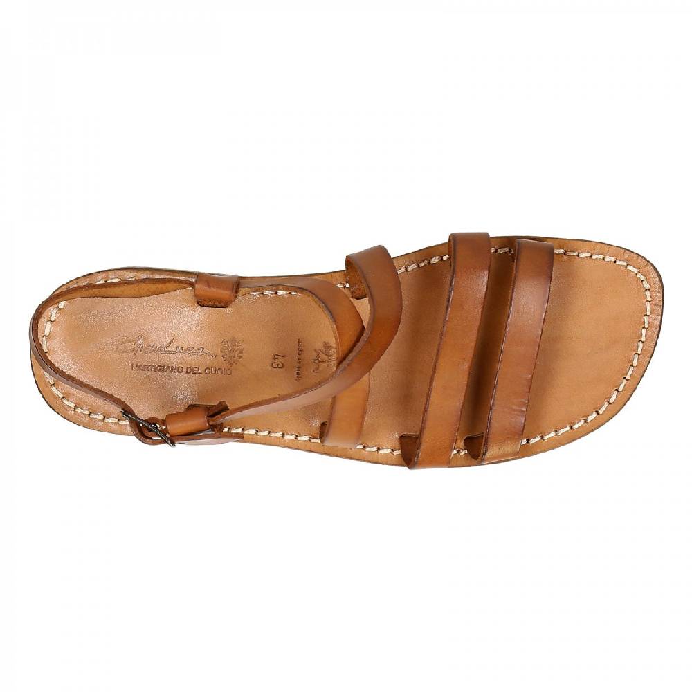 Lartigiano Del Cuoio Sandali francescani uomo fatti a mano in pelle color cuoio antico Acquista Ora