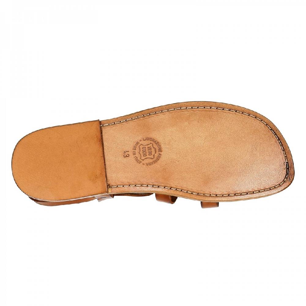 Lartigiano Del Cuoio Sandali francescani uomo fatti a mano in pelle color cuoio antico Acquista Ora