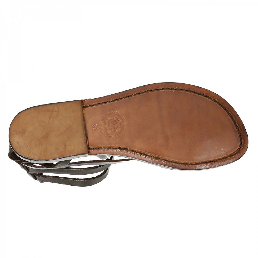 Lartigiano Del Cuoio Sandali gladiatore fatti a mano in pelle colore testa di moro Sconto