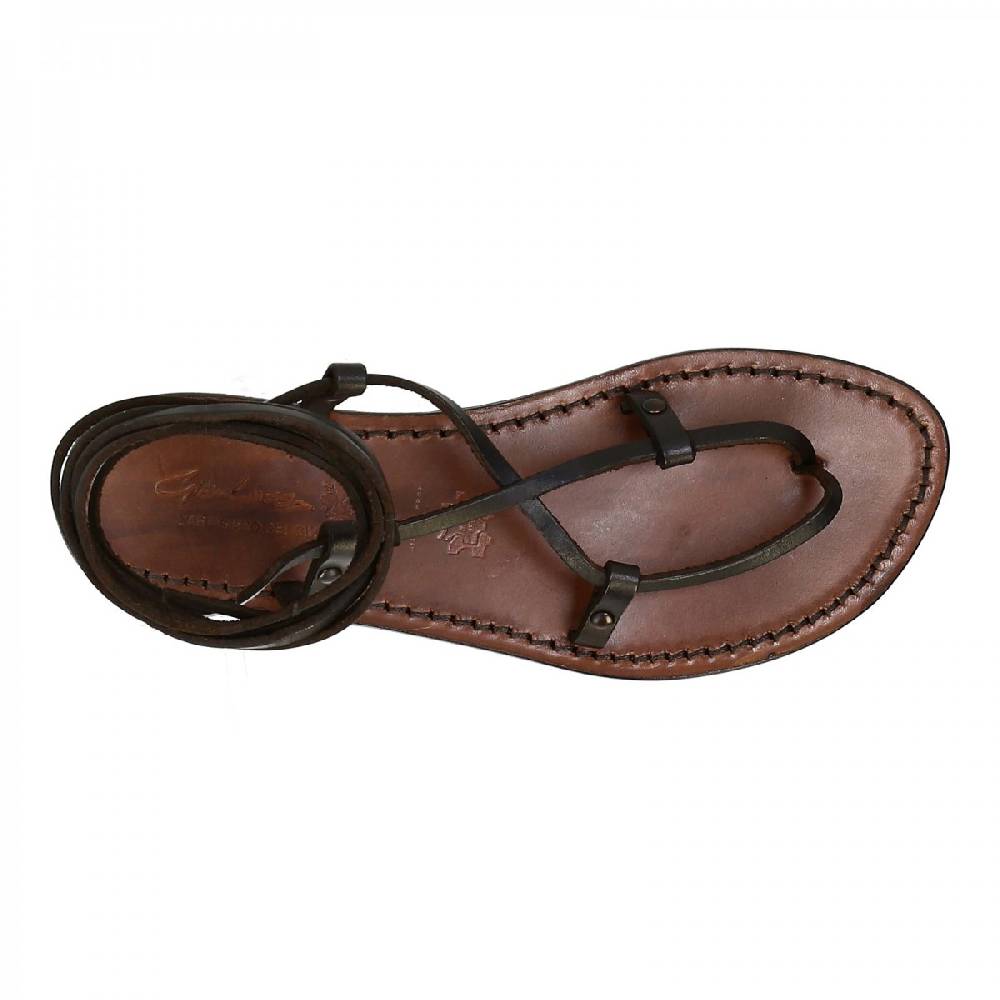 Lartigiano Del Cuoio Scarpe a schiava fatte a mano in pelle testa di moro Online