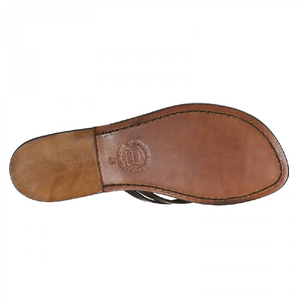 Lartigiano Del Cuoio Scarpe a schiava fatte a mano in pelle testa di moro Online