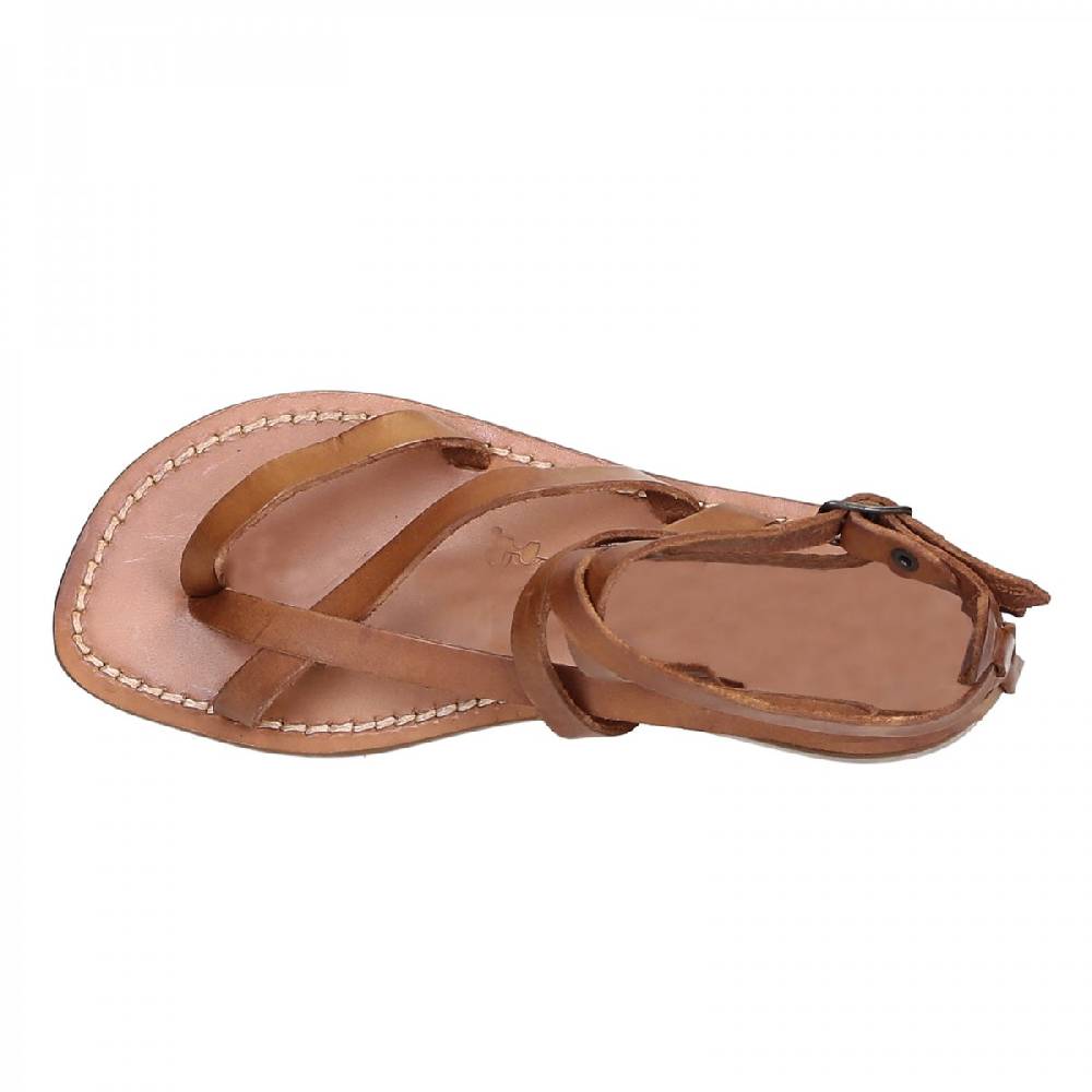 Lartigiano Del Cuoio Sandali alla schiava artigianali in pelle color cuoio Saldi Di Fabbrica