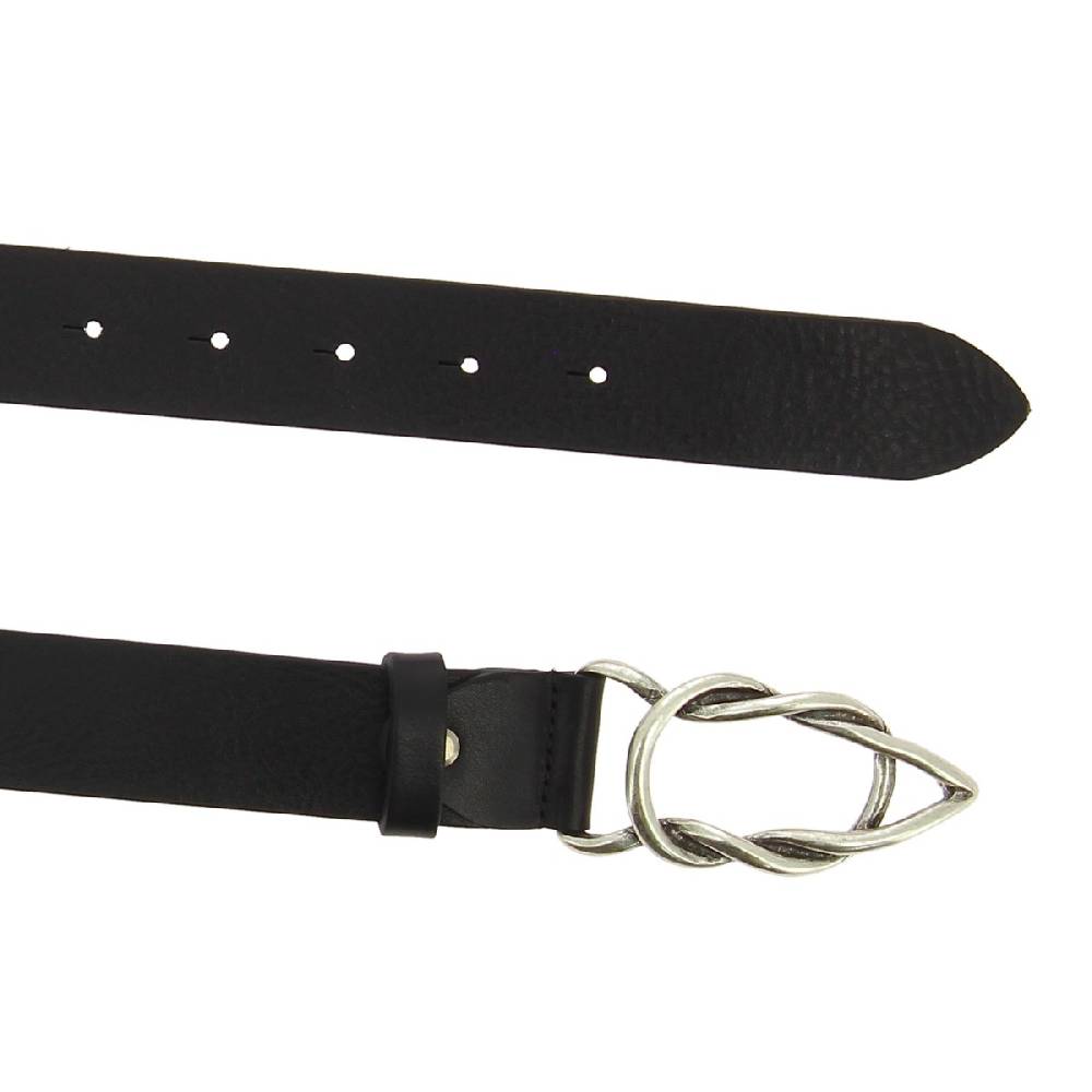 Lartigiano Del Cuoio Cintura donna artigianale in pelle nera con fibbia casual in metallo Spedizione Gratuita
