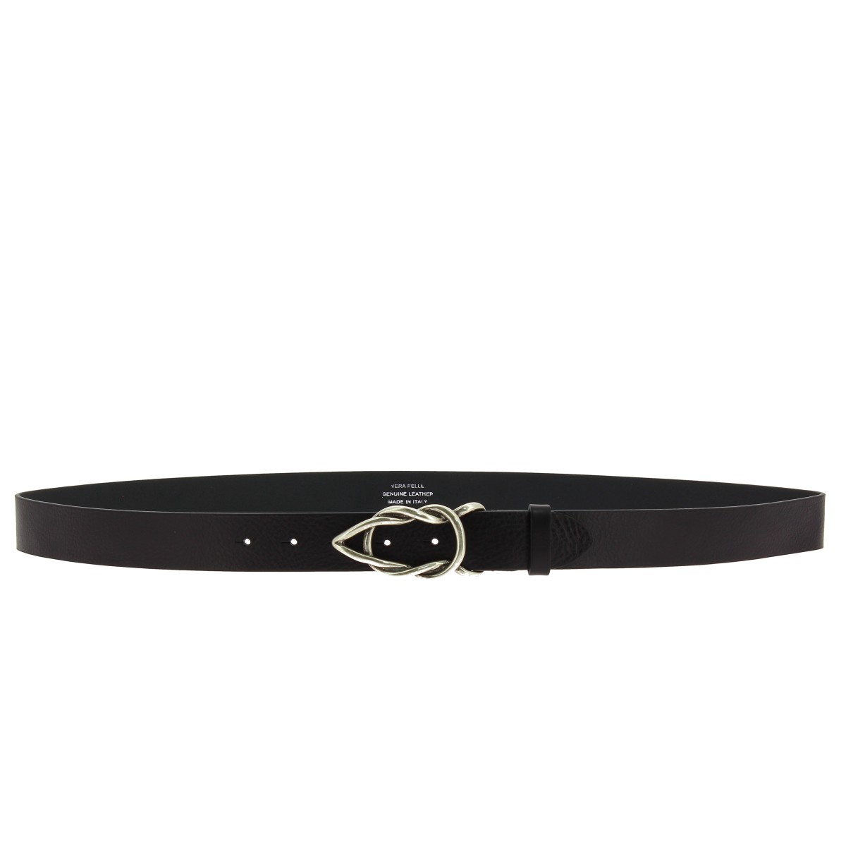 Lartigiano Del Cuoio Cintura donna artigianale in pelle nera con fibbia casual in metallo Spedizione Gratuita