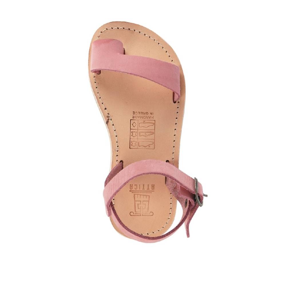 Lartigiano Del Cuoio Sandali infradito da bambina in pelle nubuk rosa chiusura con fibbia Acquista Ora