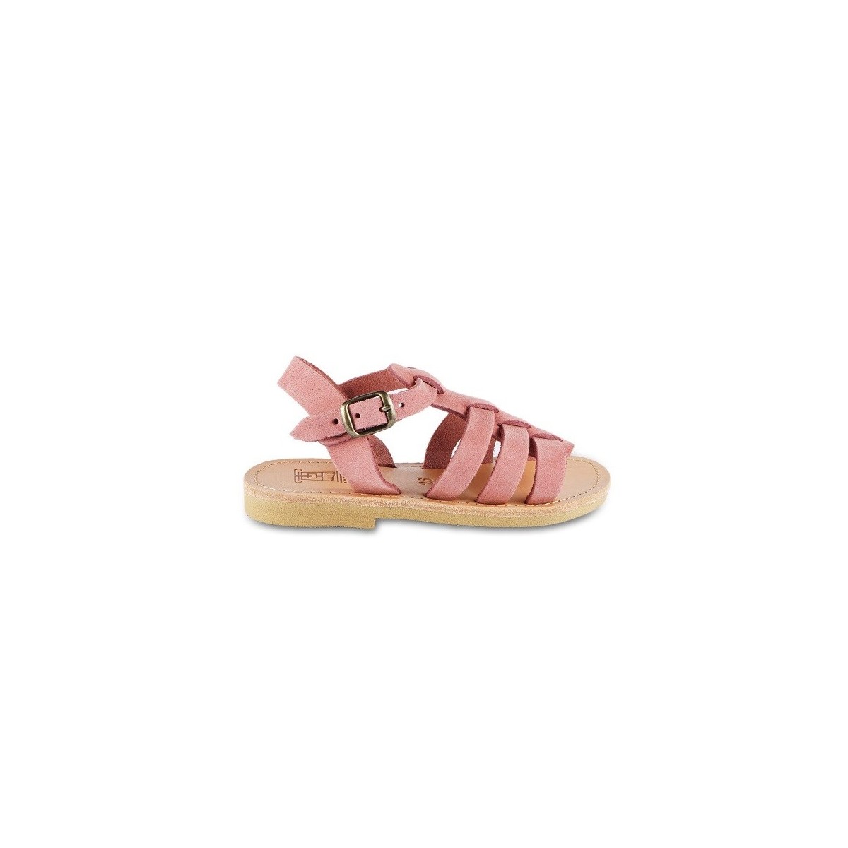 Lartigiano Del Cuoio Sandalo da bambina in morbida pelle nubuck rosa chiusura con fibbia Convenienza