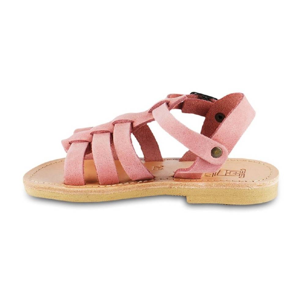 Lartigiano Del Cuoio Sandalo da bambina in morbida pelle nubuck rosa chiusura con fibbia Convenienza