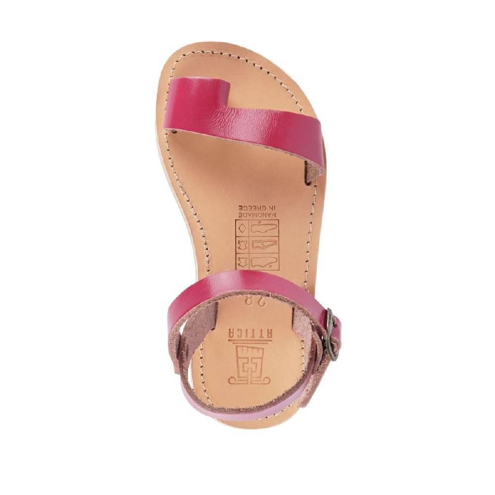 Lartigiano Del Cuoio Sandali infradito da bambina in pelle di vitello fucsia chiusura con fibbia Sconto