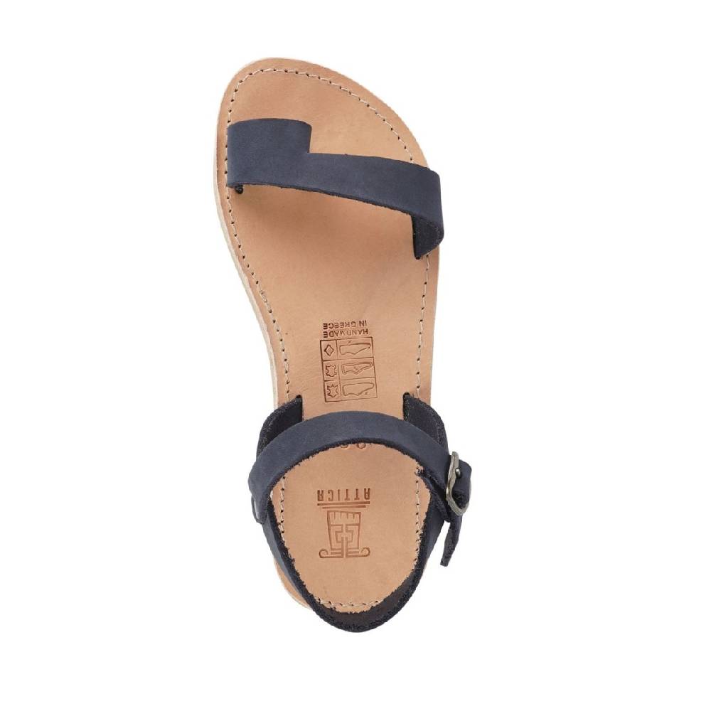 Lartigiano Del Cuoio Sandali infradito da bambino in pelle nubuk blu chiusura con fibbia Offerta