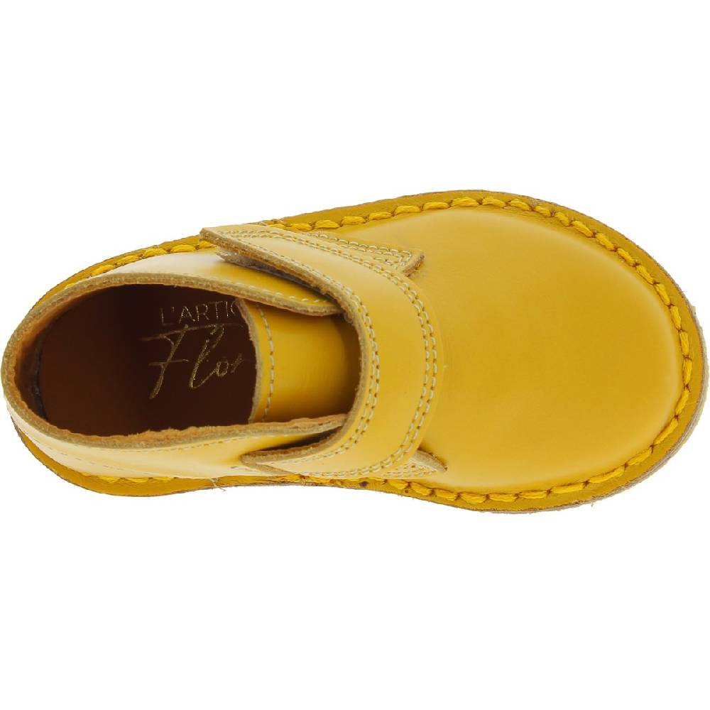 Lartigiano Del Cuoio Scarponcini vera pelle da bambino color giallo fatti a mano in Italia Online