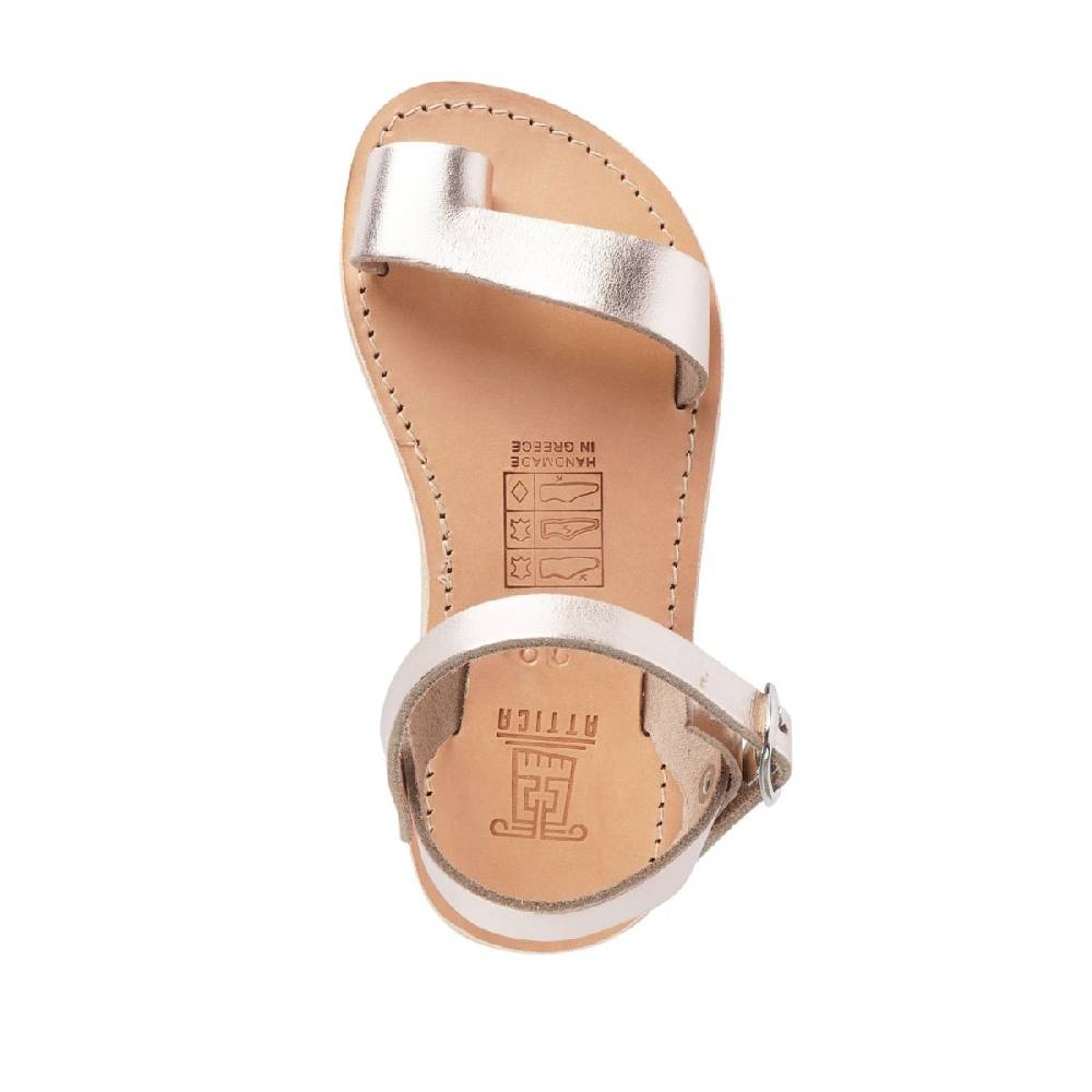 Lartigiano Del Cuoio Sandali infradito da bambina in pelle di vitello oro rosa chiusura con fibbia Outlet