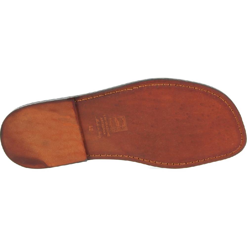 Lartigiano Del Cuoio Ciabatte da uomo in pelle di vitello color testa di moro artigianali Offerte