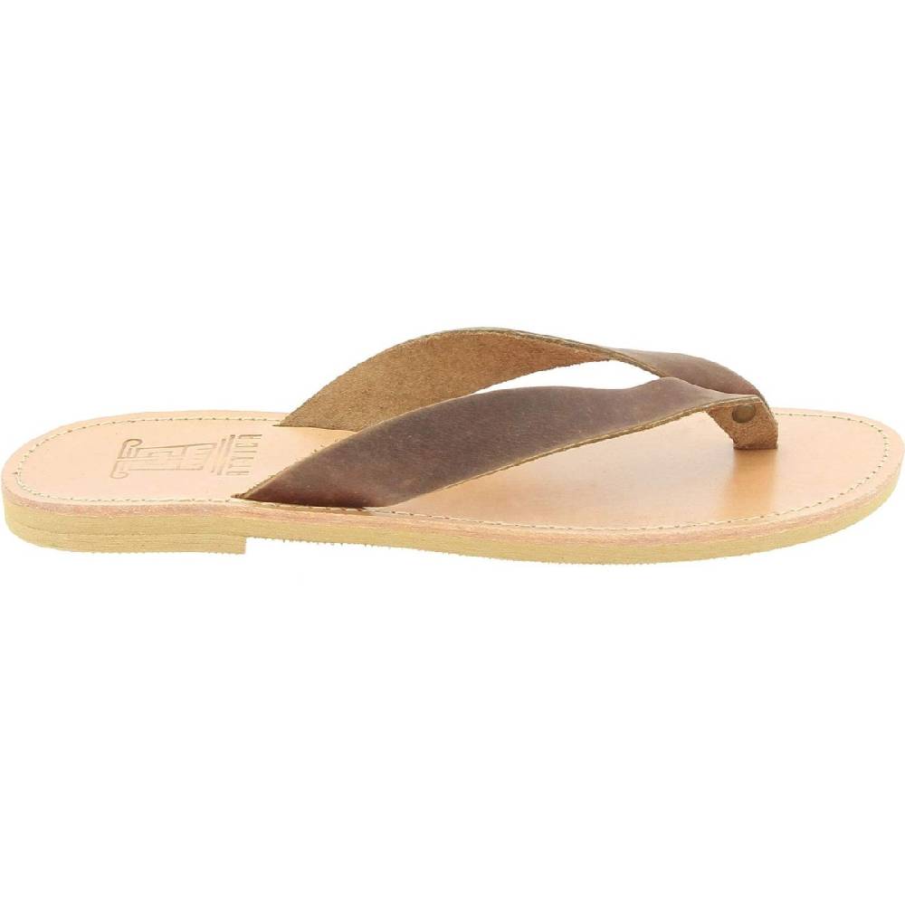 Lartigiano Del Cuoio Infradito uomo in nubuck testa di moro handmade in Greece Vendita Calda