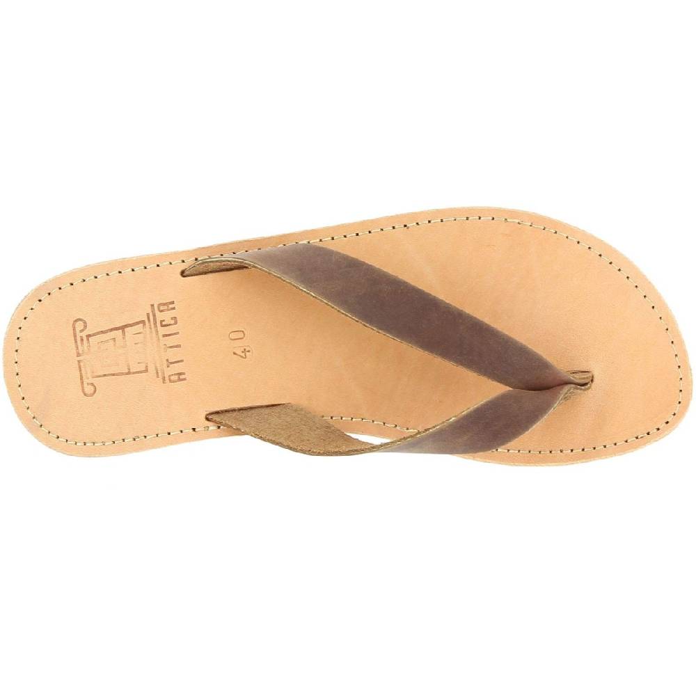 Lartigiano Del Cuoio Infradito uomo in nubuck testa di moro handmade in Greece Vendita Calda
